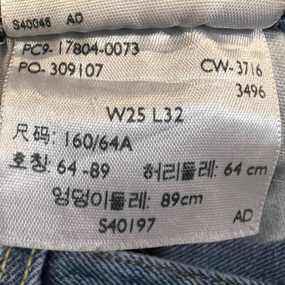 Levi’s 501 Distressed Straight Leg Jeans Button Fly Size 25 - Picture 11 of 14